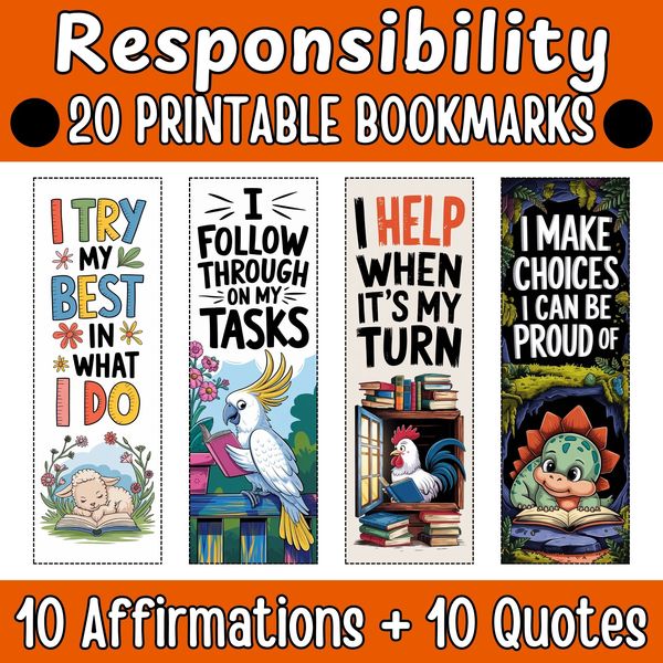Responsibility Bookmarks — Bright Illustrated Set — cover preview