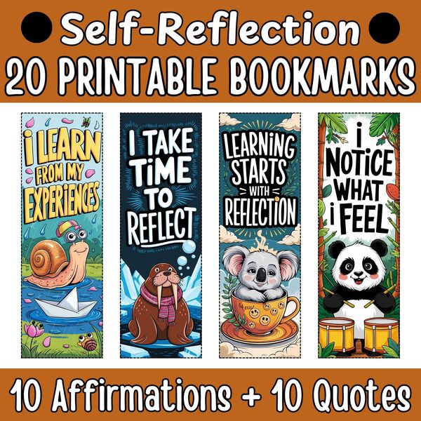 Self-Reflection Bookmarks — Bright Illustrated Set — cover preview