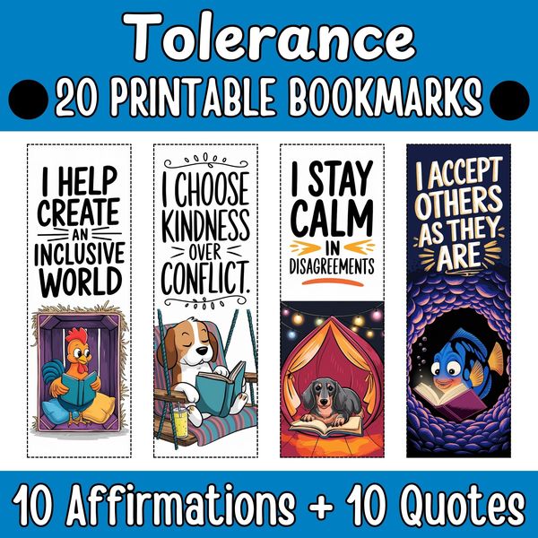 Tolerance Bookmarks — Bright Illustrated Set — cover preview