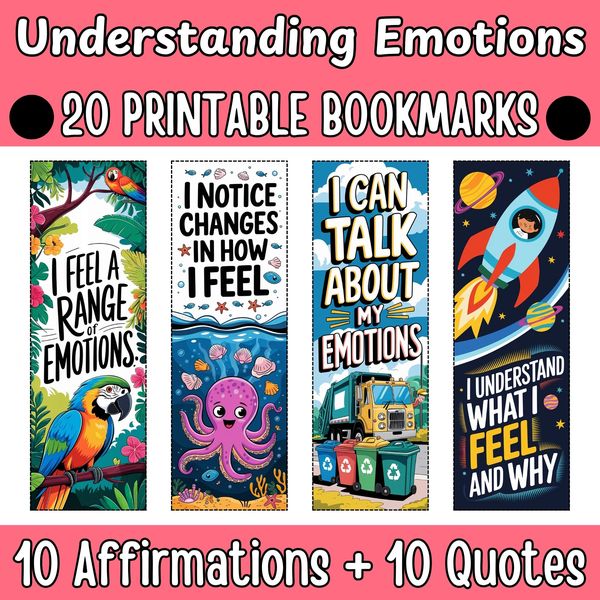Understanding Emotions Bookmarks — Bright Illustrated Set — cover preview