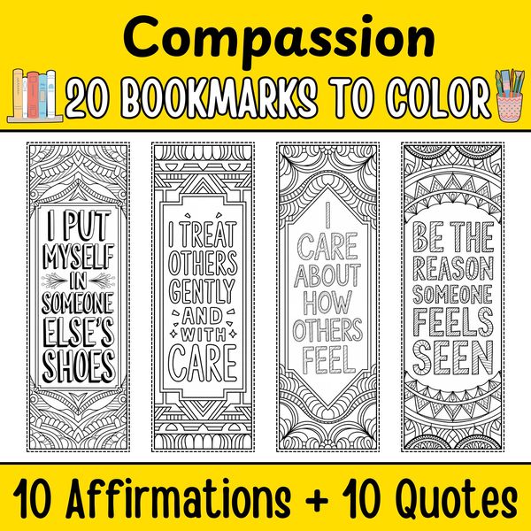 Compassion Bookmarks to Color — cover preview