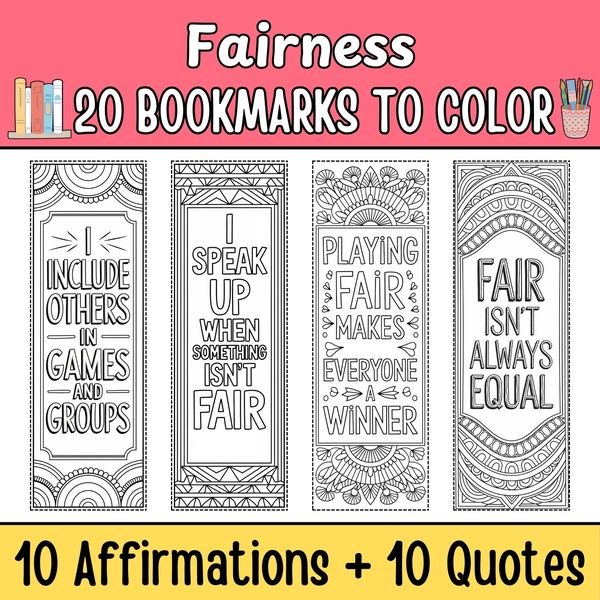 Fairness Bookmarks to Color — cover preview