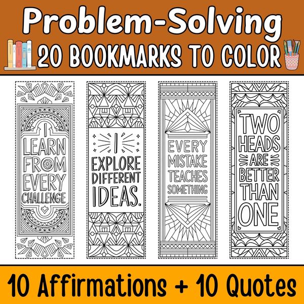 Problem-Solving Bookmarks to Color — cover preview