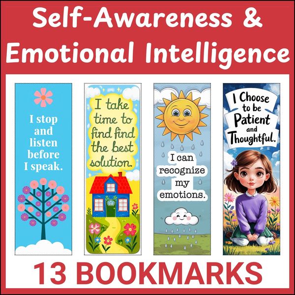 Self-Awareness and Emotional Intelligence Bookmarks — cover preview
