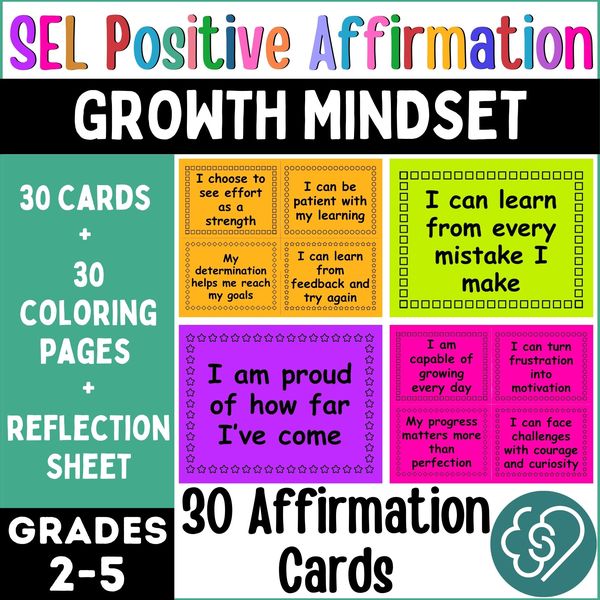 Growth Mindset Affirmation Cards — cover preview