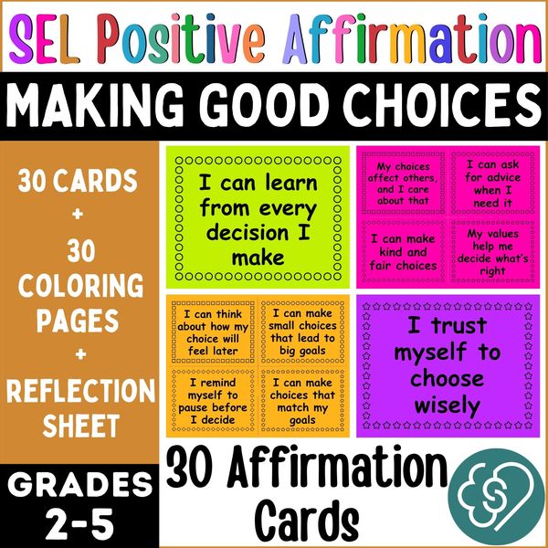 Making Good Choices Affirmation Cards — cover preview