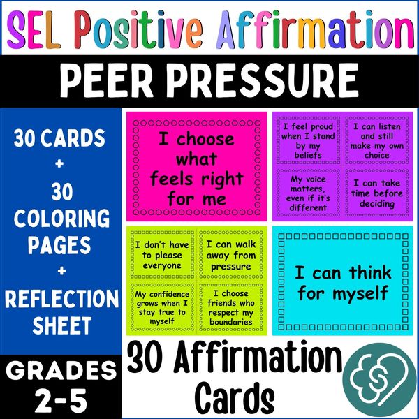 Peer Pressure Affirmation Cards — cover preview