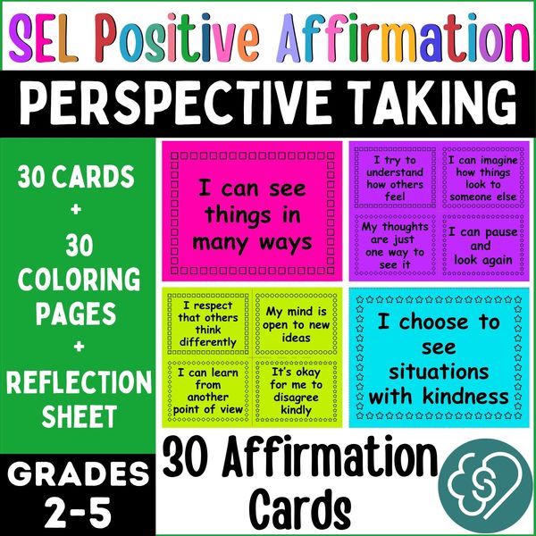 Perspective Taking Affirmation Cards — cover preview