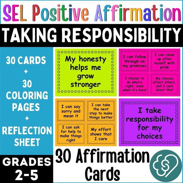 Taking Responsibility Affirmation Cards — cover preview