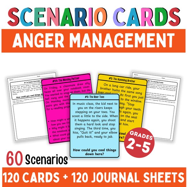 Anger Management Scenario Cards — Printable & Digital — cover preview