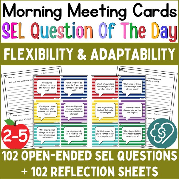Flexible Thinking Conversation Cards — Morning Meeting Questions — cover preview