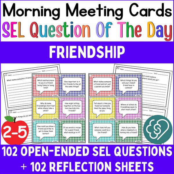 Friendship Conversation Cards — Morning Meeting Questions — cover preview