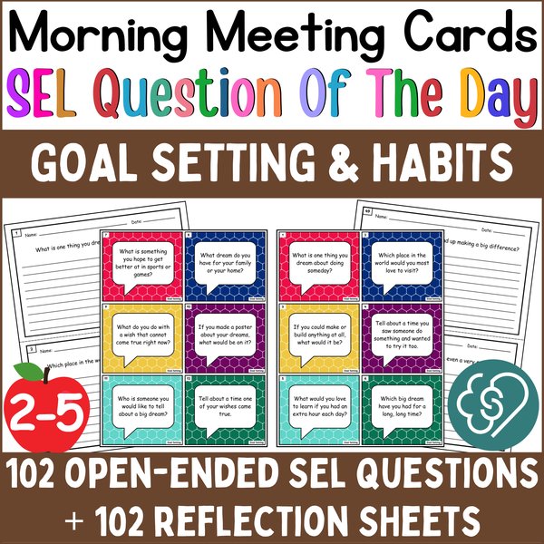 Goal Setting Conversation Cards — Morning Meeting Questions — cover preview