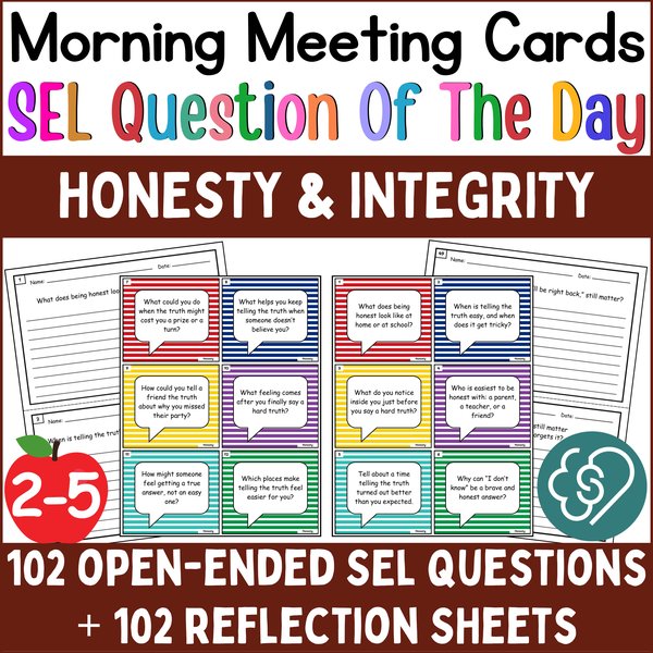 Honesty Conversation Cards — Morning Meeting Questions — cover preview