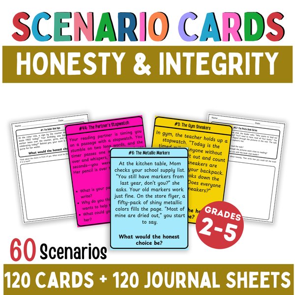 Honesty Scenario Cards — Printable & Digital — cover preview