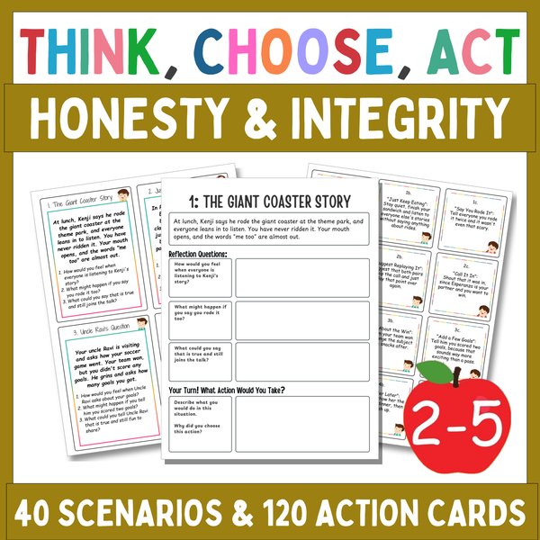 Honesty What Would You Do? Cards — Think, Choose, Act — cover preview