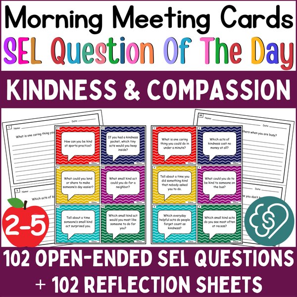 Kindness Conversation Cards — Morning Meeting Questions — cover preview