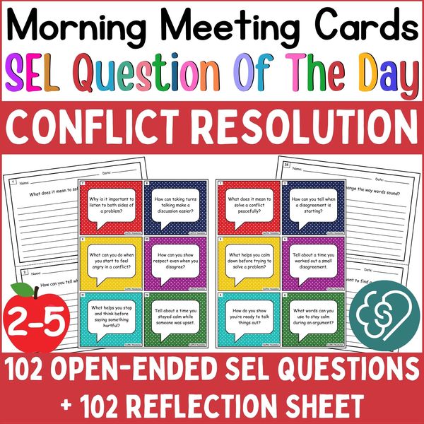 Conflict Resolution Conversation Cards — Morning Meeting Questions — cover preview