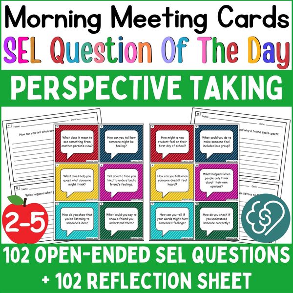 Perspective Taking Conversation Cards — Morning Meeting Questions — cover preview