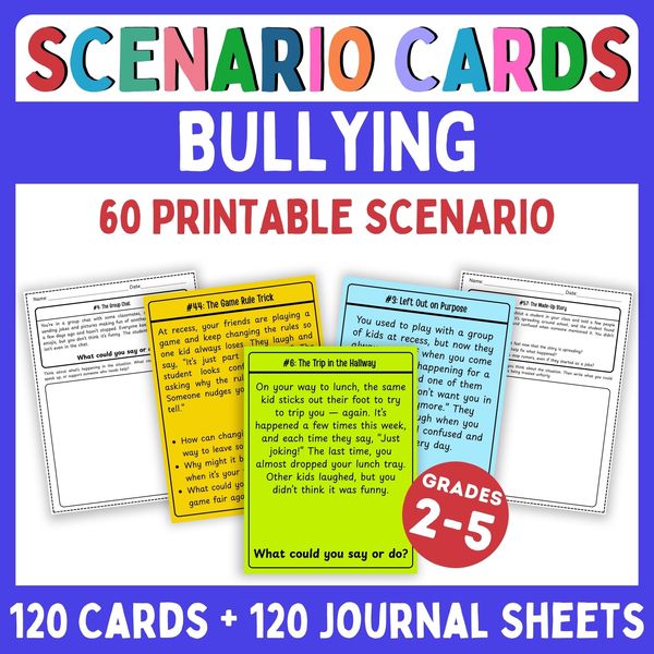 Bullying Prevention Scenario Cards — Printable & Digital — cover preview