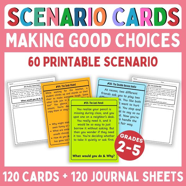 Making Good Choices Scenario Cards — Printable & Digital — cover preview