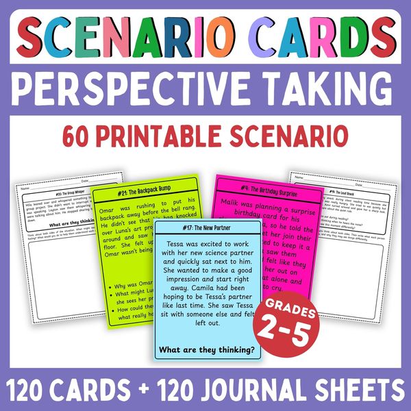 Perspective Taking Scenario Cards — Printable & Digital — cover preview