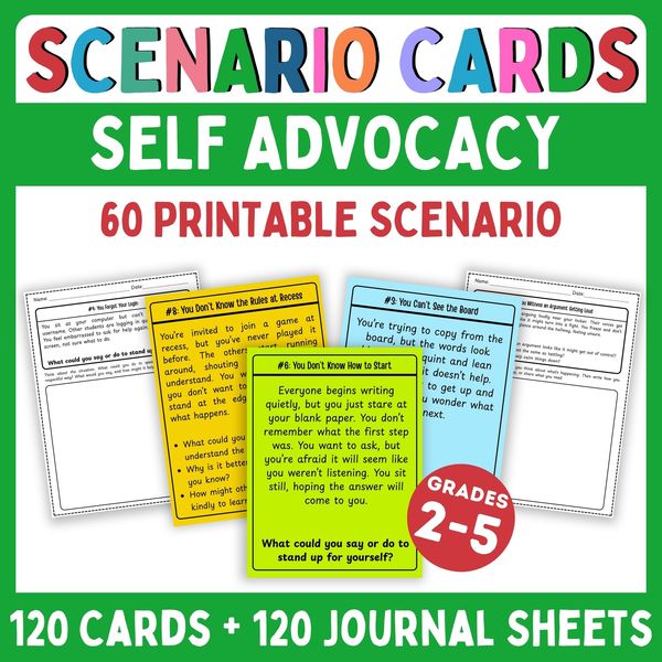 Self-Advocacy Scenario Cards — Printable & Digital — cover preview