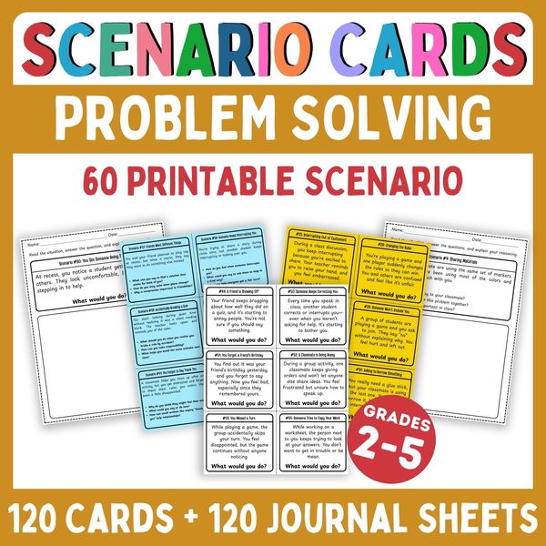 Problem Solving Scenario Cards — Printable & Digital — cover preview