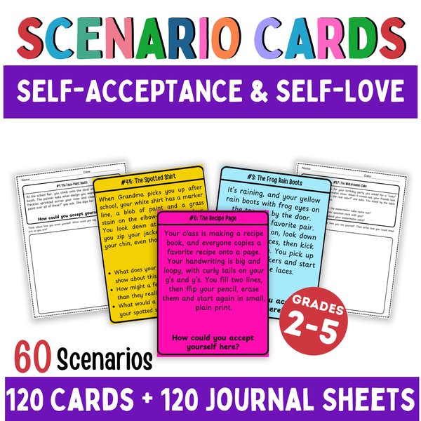 Self-Acceptance Scenario Cards — Printable & Digital — cover preview