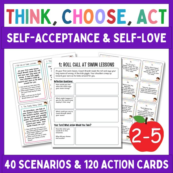 Self-Acceptance What Would You Do? Cards — Think, Choose, Act — cover preview