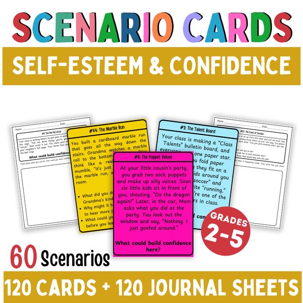 Self-Esteem Scenario Cards — Printable & Digital — cover preview