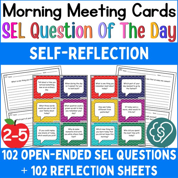 Self-Reflection Conversation Cards — Morning Meeting Questions — cover preview