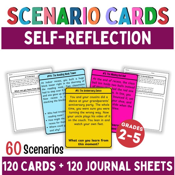 Self-Reflection Scenario Cards — Printable & Digital — cover preview