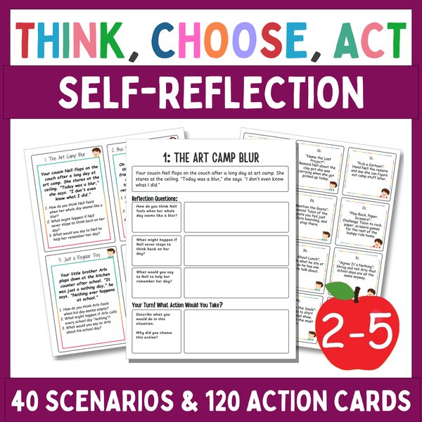 Self-Reflection What Would You Do? Cards — Think, Choose, Act — cover preview