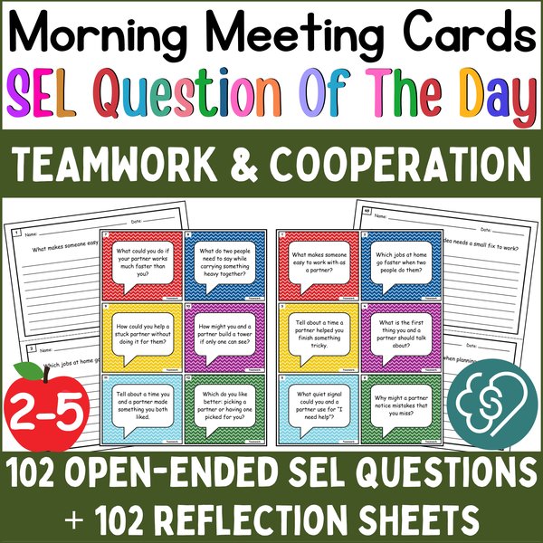 Teamwork Conversation Cards — Morning Meeting Questions — cover preview