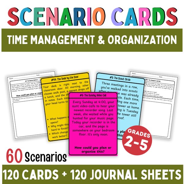 Time Management Scenario Cards — Printable & Digital — cover preview