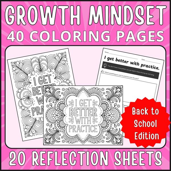 Back to School — Growth Mindset Coloring Pages — cover preview