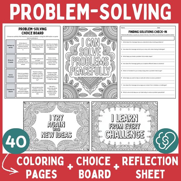 Problem-Solving Coloring Pages — Affirmations and Quotes — cover preview