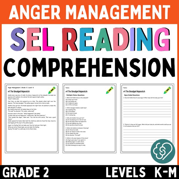 Anger Management Reading Comprehension Passages — Grade 2 — cover preview