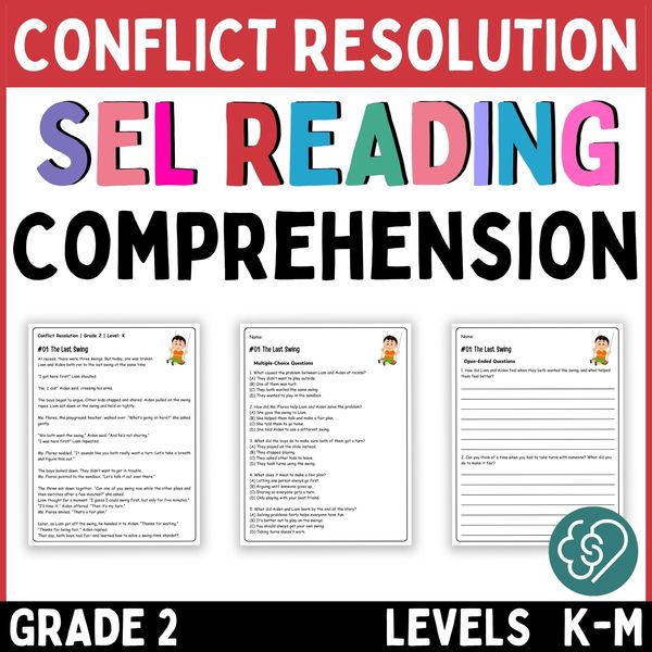 Conflict Resolution Reading Comprehension Passages — Grade 2 — cover preview
