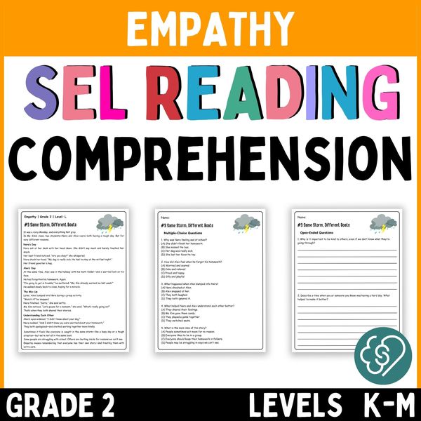 Empathy Reading Comprehension Passages — Grade 2 — cover preview
