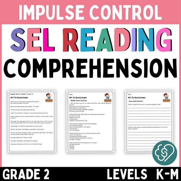Impulse Control Reading Comprehension Passages — Grade 2 — cover preview