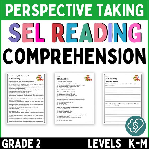 Perspective Taking Reading Comprehension Passages — Grade 2 — cover preview