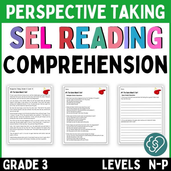 Perspective Taking Reading Comprehension Passages — Grade 3 — cover preview