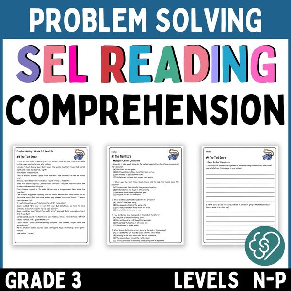 Problem Solving Reading Comprehension Passages — Grade 3 — cover preview