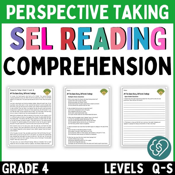 Perspective Taking Reading Comprehension Passages — Grade 4 — cover preview
