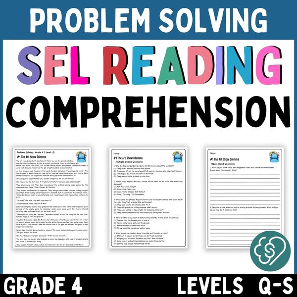 Problem Solving Reading Comprehension Passages — Grade 4 — cover preview