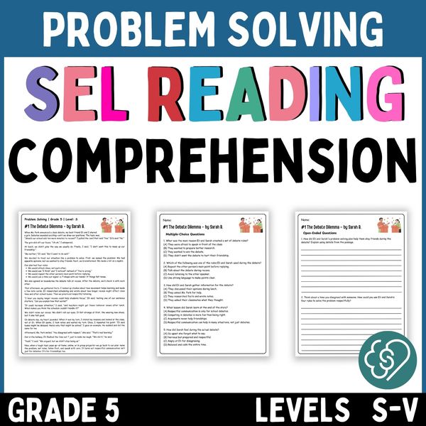 Problem Solving Reading Comprehension Passages — Grade 5 — cover preview