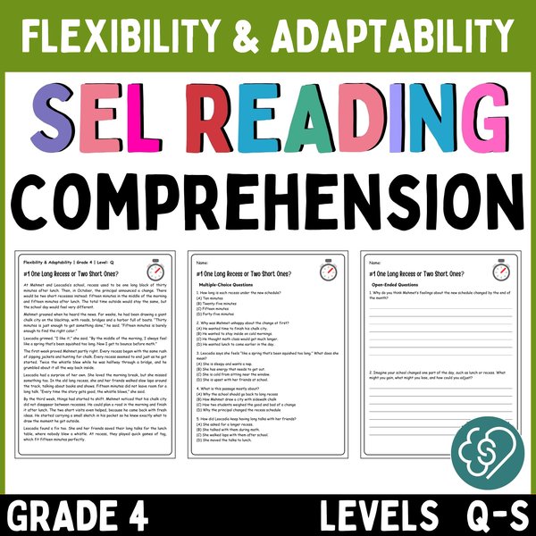 Flexible Thinking Reading Comprehension Passages — Grade 4 — cover preview