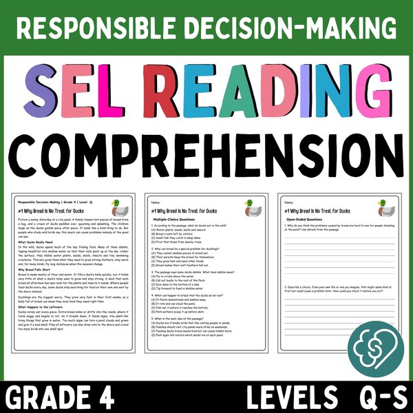 Free Decision-Making Reading Comprehension Passages — Grade 4 — cover preview